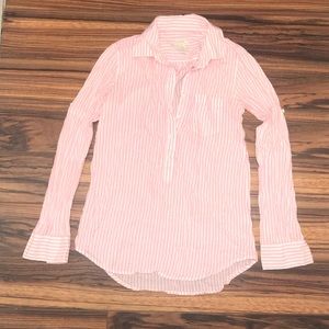 Donated - J Crew Striped Crinkle 1/2 Button